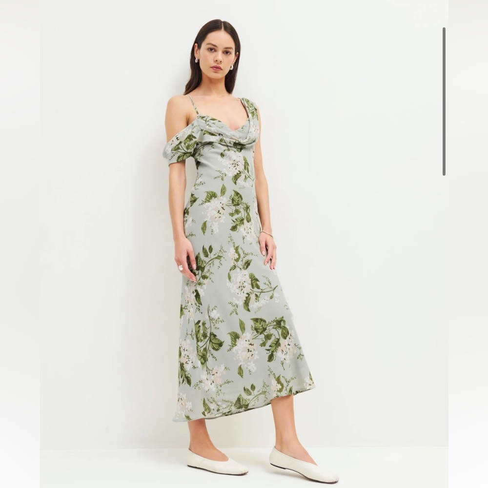 NWT Reformation Reya Dress in Tea Garden Green Floral